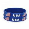 Ruluti USA Flag Silicone Wristband 2pcs Blue Souvenir Bracelet Teens Bangles for American Independence Day Americanism Patriotic Men Women Gifts view 4