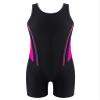 Moggemol Kids Girls Athletic One Piece Bathing Suit Racer Back Boyleg Sports Swimwear Competitive Swimsuit Rose,Black 10 Years view 1
