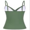 coastal rose Tankini Tops for Women Swimwear Tummy Control Ruched Swim Tops US16 Light Army Green view 3