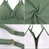 coastal rose Tankini Tops for Women Swimwear Tummy Control Ruched Swim Tops US16 Light Army Green view 4