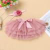 Baby Girls Tutu Skirt Sets with Diaper Cover Headband Toddler Tulle Bloomers Princess Birthday Cake Smash Photo Shoot Outfit, Dusty Pink, 6-12 Months view 2