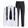 Boys Suit for Toddler Boy Suspenders Outfit Kids Tuxedo Set Black Ring Bearer Suits for Boys Formal Wedding Outfit Size 2 view 1