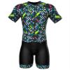 Sparx Mens Elite Aerosuit Triathlon Suit Mens Short Sleeve Tri Suit Skinsuit (Cubes, Medium) view 2