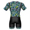Sparx Mens Elite Aerosuit Triathlon Suit Mens Short Sleeve Tri Suit Skinsuit (Cubes, Medium) view 4