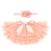 Baby Girls Tutu Skirt Sets with Diaper Cover Flower Headband for Toddler Ruffle Soft Tulle Bloomers Princess Half First Birthday Party Cake Smash Photo Shoot Outfits Beach Clothes Peach Pink 2-3 Years view 1