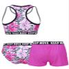 iiniim Kids Girls 3 Piece Rush Garud Tankini Swimsuit Racerback Crop Top Boyshorts Bohemian Swimwear Rose Red 8 Years view 2