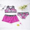 iiniim Kids Girls 3 Piece Rush Garud Tankini Swimsuit Racerback Crop Top Boyshorts Bohemian Swimwear Rose Red 8 Years view 3