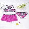 iiniim Kids Girls 3 Piece Rush Garud Tankini Swimsuit Racerback Crop Top Boyshorts Bohemian Swimwear Rose Red 8 Years view 4