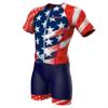 Sparx Mens Elite Aerosuit Triathlon Suit Mens Short Sleeve Tri Suit Skinsuit (US Flag, XL) view 1