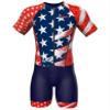 Sparx Mens Elite Aerosuit Triathlon Suit Mens Short Sleeve Tri Suit Skinsuit (US Flag, XL) view 2