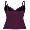 coastal rose Women Tankini Tops V Neck Twist Swim Tops Ruched Tummy Control Bathing Suit Top US16 Wine Red view 3