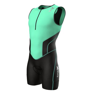Sparx X Triathlon Suit Men Racing Tri Cycling Skin Suit Bike Swim Run (Mint Green, 2XL)