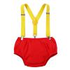 Baby Boy My 1st Birthday Cake Smash Outfit One Year Old Party Clothes First 4th Of July Set Bow Tie Short Sleeve Romper Diaper Cover Shorts Bloomers Suspenders Mini Crown Hat 4pcs Red view 4