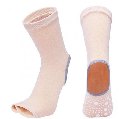 Froiny Women Yoga Socks Anti Slip Cotton Backless Socks Professional Sports Slippers for Dance Ballet Pilates Socks Ladies
