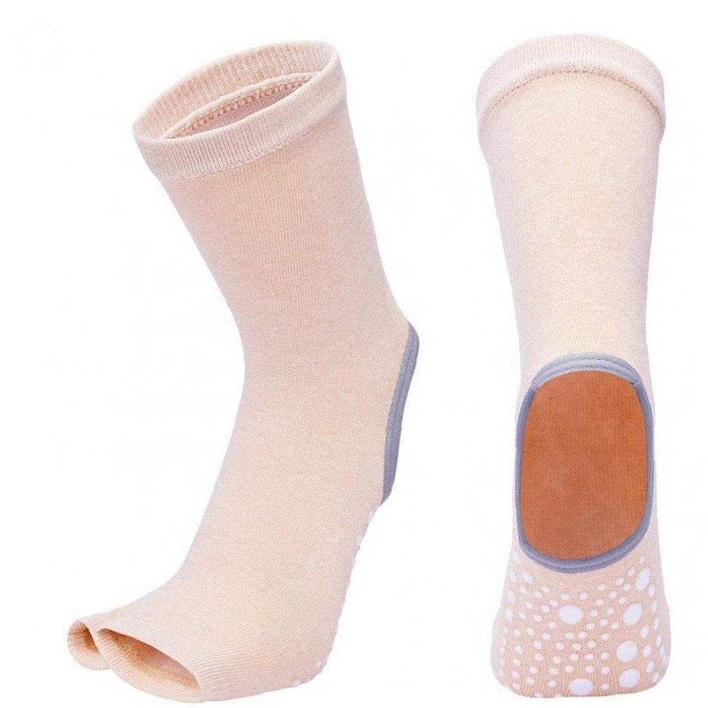Froiny Women Yoga Socks Anti Slip Cotton Backless Socks Professional Sports Slippers for Dance Ballet Pilates Socks Ladies