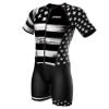 Sparx Mens Elite Aerosuit Triathlon Suit Mens Short Sleeve Tri Suit Skinsuit (B&W US Flag, Large) view 1