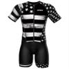 Sparx Mens Elite Aerosuit Triathlon Suit Mens Short Sleeve Tri Suit Skinsuit (B&W US Flag, Large) view 2