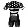 Sparx Mens Elite Aerosuit Triathlon Suit Mens Short Sleeve Tri Suit Skinsuit (B&W US Flag, Large) view 4