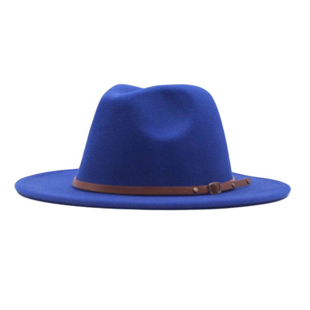 Huaai Men Women Fedora Hat Wide Brim Panama Hat Floppy Circle Brim Hat Brimmed Fedora Cowboy Hat for Costume Blue