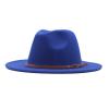 Huaai Men Women Fedora Hat Wide Brim Panama Hat Floppy Circle Brim Hat Brimmed Fedora Cowboy Hat for Costume Blue view 1