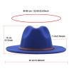 Huaai Men Women Fedora Hat Wide Brim Panama Hat Floppy Circle Brim Hat Brimmed Fedora Cowboy Hat for Costume Blue view 2
