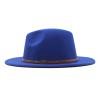 Huaai Men Women Fedora Hat Wide Brim Panama Hat Floppy Circle Brim Hat Brimmed Fedora Cowboy Hat for Costume Blue view 3