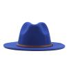 Huaai Men Women Fedora Hat Wide Brim Panama Hat Floppy Circle Brim Hat Brimmed Fedora Cowboy Hat for Costume Blue view 4