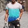 Mens Summer Shirt Rainbow Tie Dye T-Shirt Summer Casual Short Sleeve Tops Cool 3D Printing Muscle Workout Tees Blouse view 2