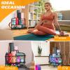 PLKOW Yoga Mat Storage Rack, Home Gym Organizer for Foam Roller, Resistance Bands, Block and Dumbbells, Rolling Workout Rack With Wheels and Hooks, Powder Coated Finish Steel view 3