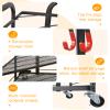 PLKOW Yoga Mat Storage Rack, Home Gym Organizer for Foam Roller, Resistance Bands, Block and Dumbbells, Rolling Workout Rack With Wheels and Hooks, Powder Coated Finish Steel view 4