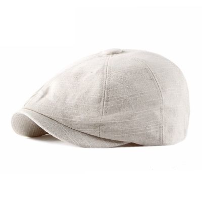 XIXIDIAN Linen Newsboy Cap Men Summer Women Bakerboy Caps Breathable Flat Hat Apple Beret Hats (Color : D, Size : 54-60cm)