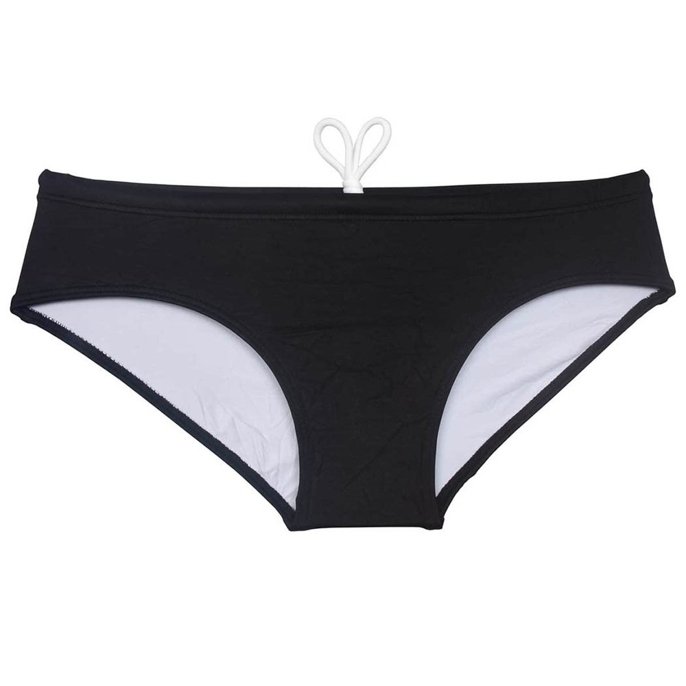 JAXFSTK Men's Swimwear Solid Swim Briefs Elastic & Drawstring Swimsuit Ice Silk Lining Board Briefs Black XL