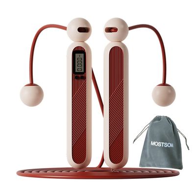 Cordless Jump Rope Digital Weighted Handle Workout Jumping Rope with Calorie Counter for Training Fitness Adjustable Exercise Speed Skipping Rope for Men, Women, Kids, Girls (Pink)