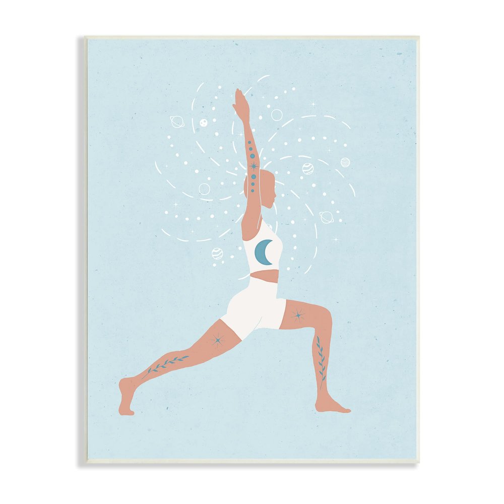 Stupell Industries Yoga Crescent Moon Pose Human Working out, Design by Nina Blue, 13 x 19