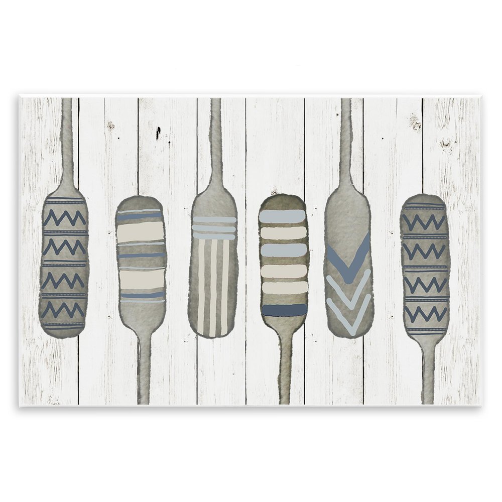 Stupell Industries 'Water Poles Geometric Patterned Canoe Paddle Oars', Wall Plaque Art, 19 x 13 Inches, Easy to Hang and Sturdy, Made in USA, by Andi Metz