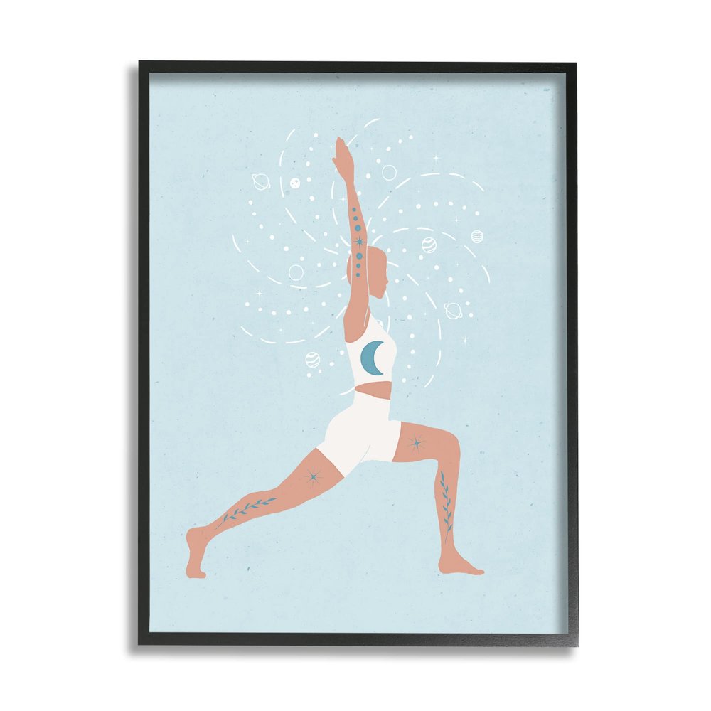 Stupell Industries Yoga Crescent Moon Pose Human Working out, Design by Nina Blue