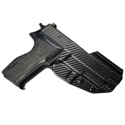 OWB Concealment IDPA - Outside The Waistband Holster - fits Sig P226 with Rail (Carbon Fiber, Right)