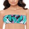 SALT + COVE Women's Aqua Ruffled Smocked Bandeau Swimsuit Top M view 1