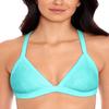 SALT + COVE Women's Aqua X-Back Crochet Tie Triangle Top M view 1