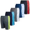 Mad Game Boys Athletic Shorts - 5 Pack Athletic Performance Mesh Running Basketball Shorts for Boys with Pockets (Sizes 8-18), Size 16-18, Black/Grey/Charcoal/Navy/Royal view 1