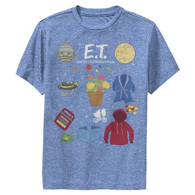 E.T. ET Props Boys Short Sleeve Tee Shirt Royal Blue Heather