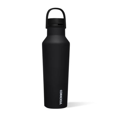 Corkcicle Sport Canteen - Keeps Drinks Cold 25 Hours - Stainless Steel Water Bottle - Triple-Insulated - Spill-Proof - Summer Drinkware Gift - Keeps Drinks Ice Cold - 20 oz - Matte Black