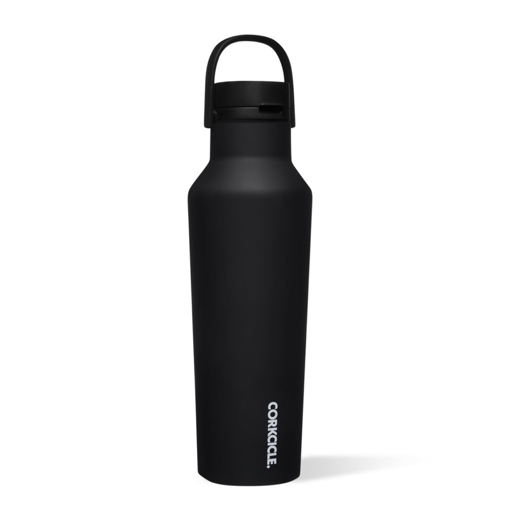 Corkcicle Sport Canteen - Keeps Drinks Cold 25 Hours - Stainless Steel Water Bottle - Triple-Insulated - Spill-Proof - Summer Drinkware Gift - Keeps Drinks Ice Cold - 20 oz - Matte Black
