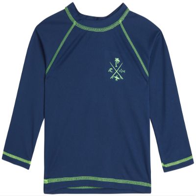 Quad Seven Toddler Boys Rash Guard Shirt - Long Sleeve Swim Shirt for Baby and Toddler Boys (Size: 2T-4T), Size 4T, Navy
