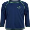 Quad Seven Toddler Boys Rash Guard Shirt - Long Sleeve Swim Shirt for Baby and Toddler Boys (Size: 2T-4T), Size 4T, Navy view 3