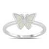 White Simulated Opal Unique Butterfly Ring New .925 Sterling Silver Band Size 10 view 1