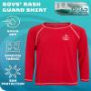 Quad Seven Boys Swim Shirt - Quicky Dry Sun Protection Long Sleeve Rash Guard for Boys Youth Kids Swimwear (Sizes: 5-18), Size 8-10, Red view 2