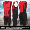 Deux Roues Triathlon Suit Men Racing Tri Cycling Skin Suit Bike Swim Run - Bonus Race Bib Belt (Red, 2X-Large) view 4