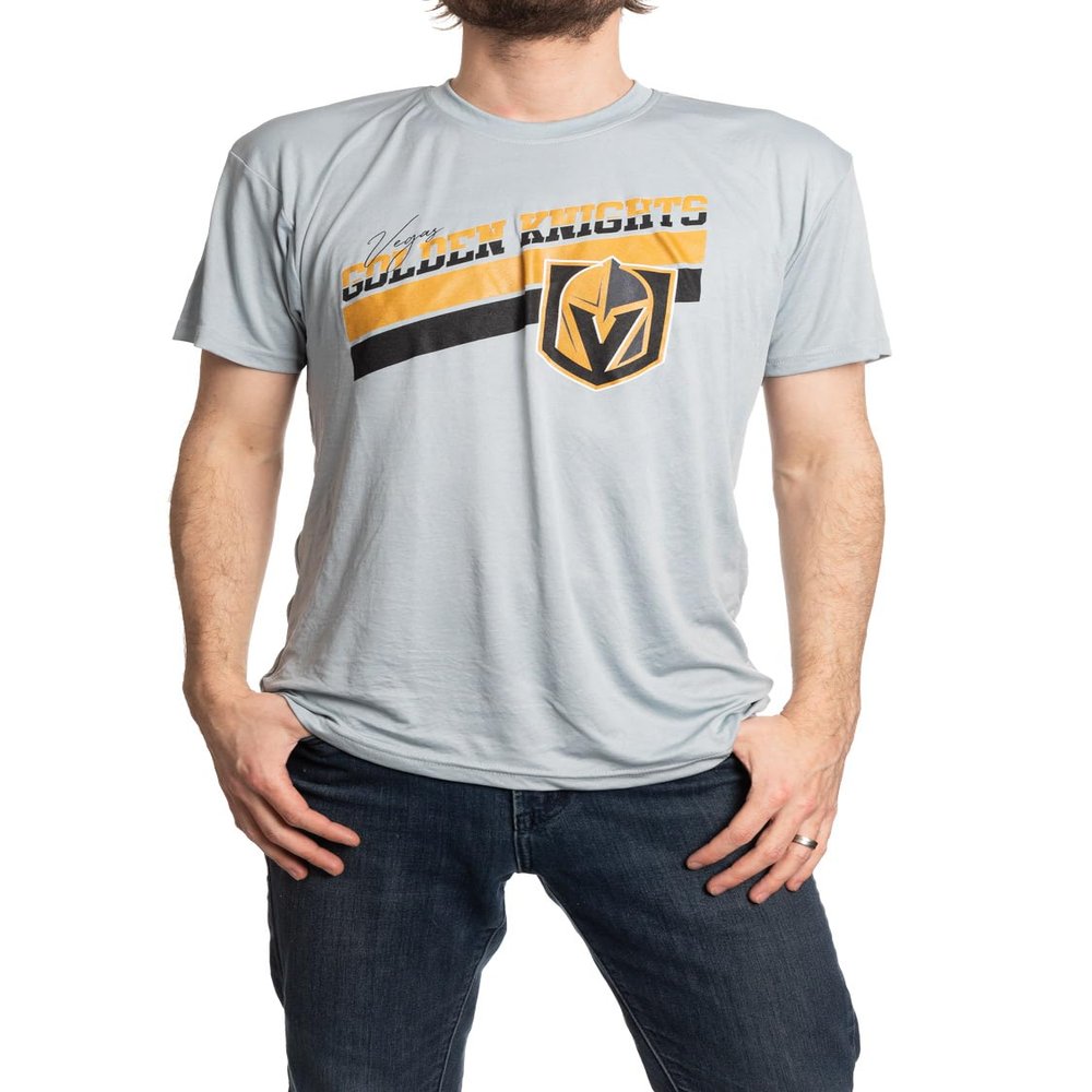 Calhoun NHL Mens Short Sleeve Rash Guard Wicking T-Shirt (Medium, Vegas Golden Knights)