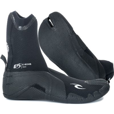 Rip Curl Mens E Bomb 3mm Split Toe Wetsuit Boots Boot - Black - Flash Lining